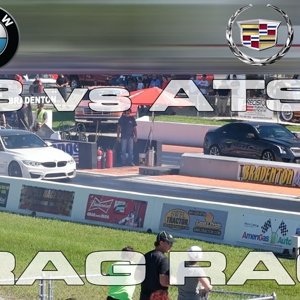 Cadillac ATS-V vs BMW M3 1/4 Mile Drag Race at FL2K - YouTube